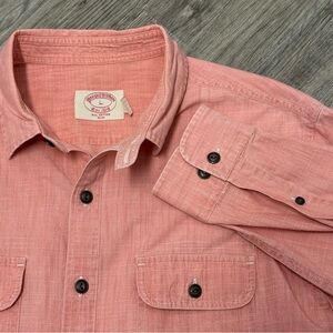 Brooks Brothers Slim Fit Salmon Pink‎ Button Up Shirt Men’s Large L Cotton